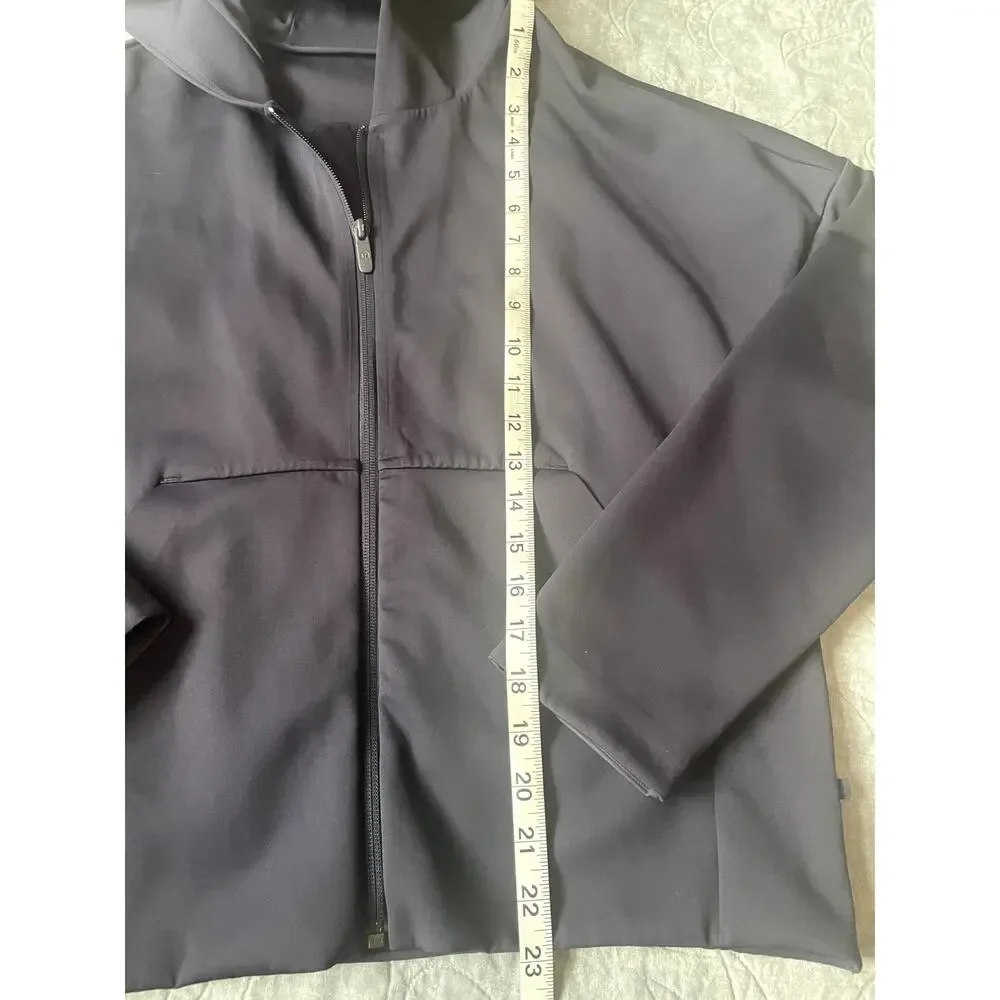 Lululemon Scuba Oversized Bomber Full Zip Jacket Back Spellout Logo NAVY